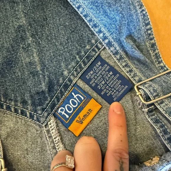 Disney Blue Denim Overalls with Red Balloon Embroidery - Picture 3 of 4